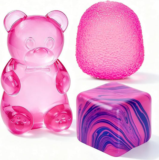 3Pcs Taba Squishies Fidget Toys, Stress Balls for Kids and Adults, Squishies Stress Cube, Sensory Toys for Kids with Autism, Fidgets for Classroom Prize, Birthday Gifts Party Favors(Random Color)
