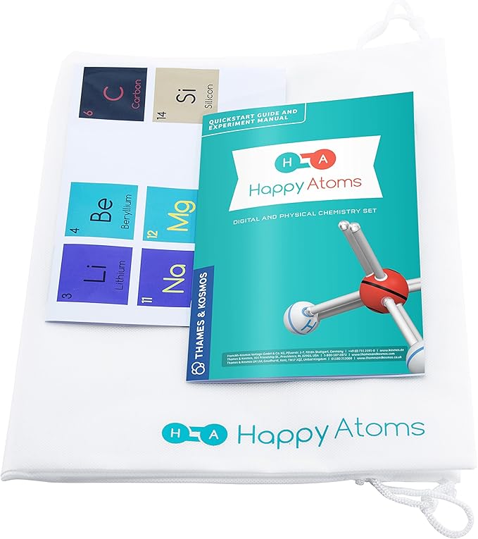 Happy Atoms Magnetic Molecular Modeling Complete Set | Intro to Atoms, Molecules, Bonding, Chemistry | Create Thousands of Molecules, 216 Activities, Plus Free Educational App for iOS, Android