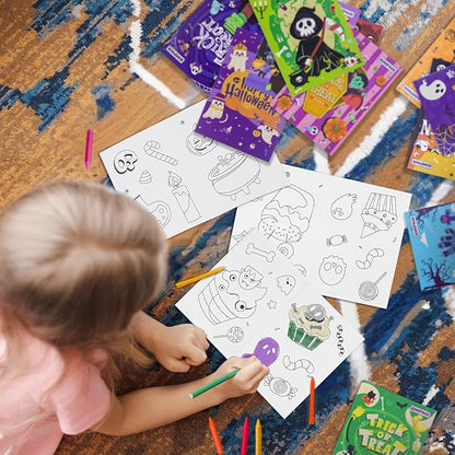 KiDEPOCH Halloween Mini Coloring Books, 24pcs Small Coloring Booklets for Party Favors Bulk, Great Creativing Gifts for Daily