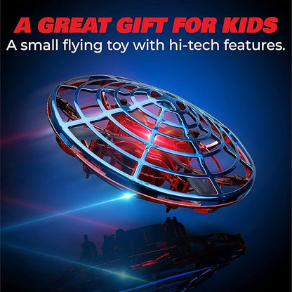Force1 Scoot Combo Hand Operated Drone for Kids or Adults - Hands Free Motion Sensor Mini Drones, Easy LED Indoor Rechargeable UFO Flying Orb Ball Drone Toys for Boys and Girls (Red/Blue)
