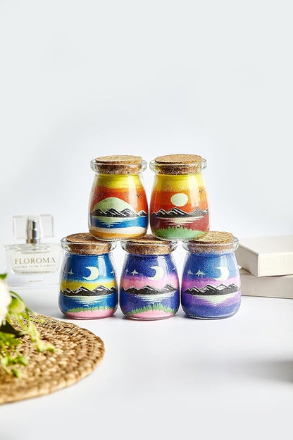 YUANLUGV Sand Art Bottles, Colored Sand with Luminous Sand Art Crafts for Gift Kids, Elegant and Exquisite Sand Art Craft Bottle，Gifts for Girls Boys Kids Women Birthday (c)