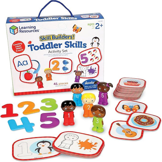 Learning Resources Skill Builders! Toddler Skills - Toddler Learning Materials, Homeschool Preschool Supplies, Teaching Cards for Toddlers, Ages 2+,41 Piece Set