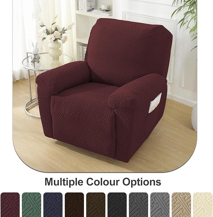 NORTHERN BROTHERS Oversized Recliner Chair Covers, Large Lazy Boy Recliner Covers, Stretchy Cover for Recliner Chairs, Wine Red