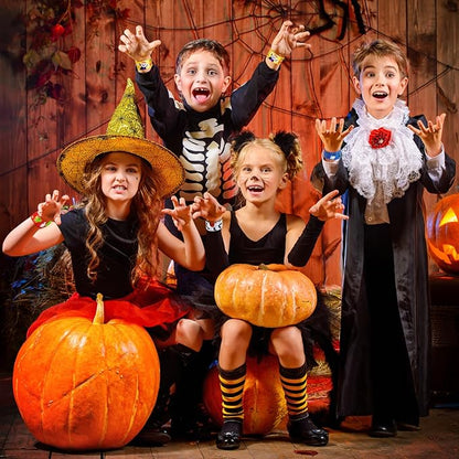 Liliful 360 Pcs Halloween Slap Bracelets Bulk for Kids Halloween Snap Bracelets Decor 24 Styles Halloween Wristbands Bags Filler Halloween Party Favor