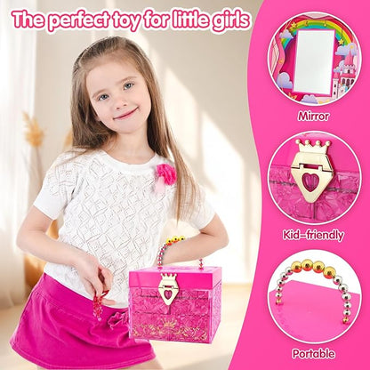 Kids Makeup Kit Girl Toys for Gifts - Gift Makeup for Kids & Washable Makeup Girls Princess Birthday Gift,Kids Play Make Up Set Makeup Vanities for Girls Toys Age 4 5 6 7 8 9
