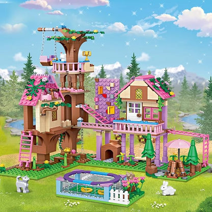 Tree House Building Set Compatible with Lego Friends, 756 PCS Forest House Building Kit Birthday Gift for Kids Girls Age 6-12 Years（7681）
