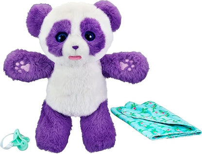 Little Live Pets WODJ4 Cozy Dozys: Petals The Panda | Interactive Plush Toy Panda. 25+ Sounds and Reactions. Magical Eye Movement. Blanket, Pacifier for Kids Ages 4+, Multicolor (26400)