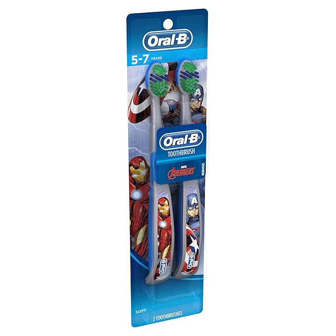 Oral-B Pro-Health Stages Avengers Assemble Toothbrushes (Soft) 5-7 Years, Twin Pack