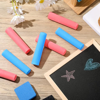 Fulmoon 40 Pcs Jumbo Sidewalk Chalk for Kids Outdoor Art Non Toxic Large Washable Street Chalk for Adults Drawing Painting Graffiti Classroom(Red, Blue,Round Style)