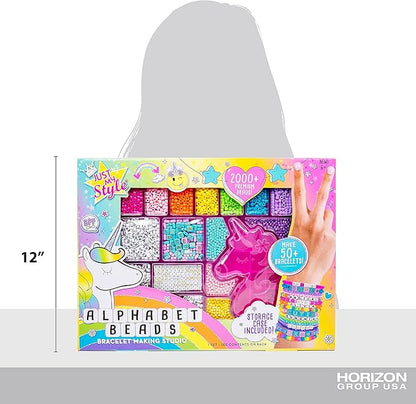 Just My Style DIY Bracelet Making Kit with 2000+ Beads, Storage Case & Instructions