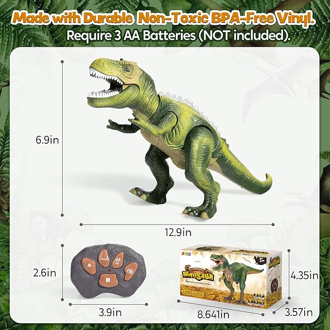 JOYIN Robot Dinosaur Toy for Kids Boys 3+ Big T.rex with Light and Realistic Roaring Sound, Remote Control Walking & Dancing Dinosaur, Electronic Steam Toy, Birthday Gift for Kids Boys Girls
