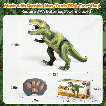 JOYIN Robot Dinosaur Toy for Kids Boys 3+ Big T.rex with Light and Realistic Roaring Sound, Remote Control Walking & Dancing Dinosaur, Electronic Steam Toy, Birthday Gift for Kids Boys Girls