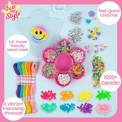 Just My Style Positivity Jewelry, Create Over 20 DIY Bracelets, Design Word Wear with ABC Beads, Friendship Bracelet Bead Kit for Kids Ages 6, 7, 8, 9, Make Your Own Meaningful Positivity Jewelry