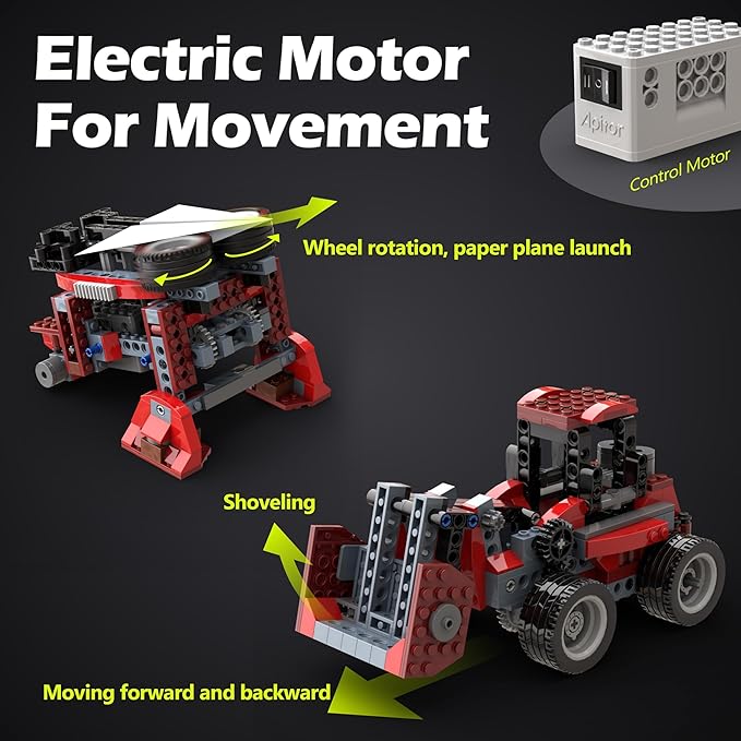 Apitor Robot B STEM Kits - Includes Large Storage Organizer, 8 in 1 Electric Monster Truck Building Toys for Kids 6-8 8-10, Educational Construction Science Kit for Boys 6-12 Christmas Birthday Gift