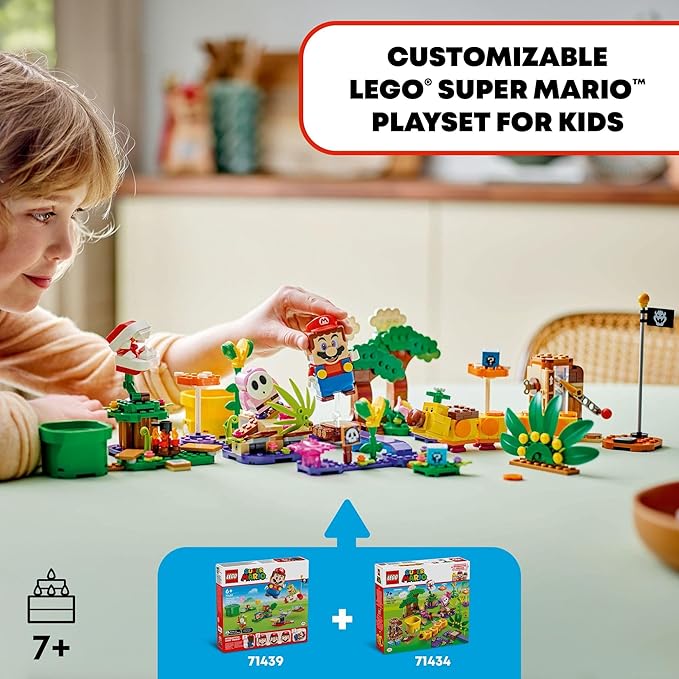 LEGO Super Mario Soda Jungle Maker Set, Customizable Nintendo Birthday Gift, Mario Playset for Kids, Pink Shy Guy and a Wiggler, Jungle Toys for Boys, Girls and Any Gamers Ages 7 and Up, 71434