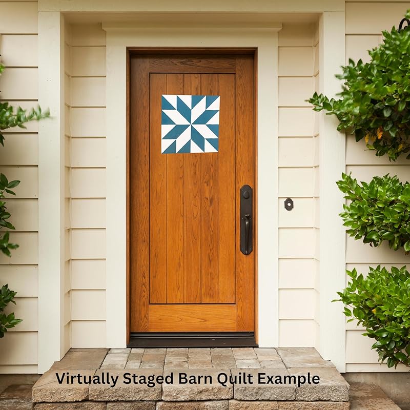 Set of Four 9 Inch Barn Quilt Kit DIY Pattern Unfinished Wood Quilting Block Sign Paintable Crafts for Women, Children, Men, Party (Dutch Girl, Patchwork Star, HST Double Friendship)