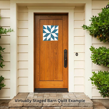 Unfinished Barn Quilt Square Wooden Sign Painting DIY, Country Decor Wall Art Quilts Blocks Crafts to Paint (15 inches, Friendship Star)
