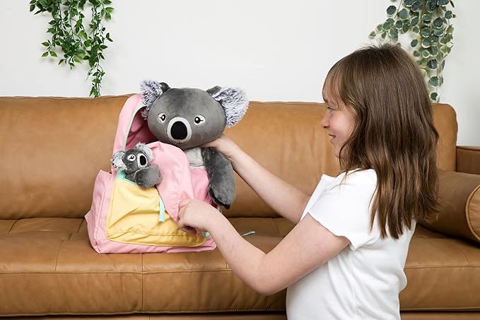 Hug Babies Quinn The Koala Cute Mini Plush Stuffed Animal Bracelet for Kids | Soft & Cuddly Portable Comfort Adorable On-The-Go Companion for Travel School & Adventures Ages 2+