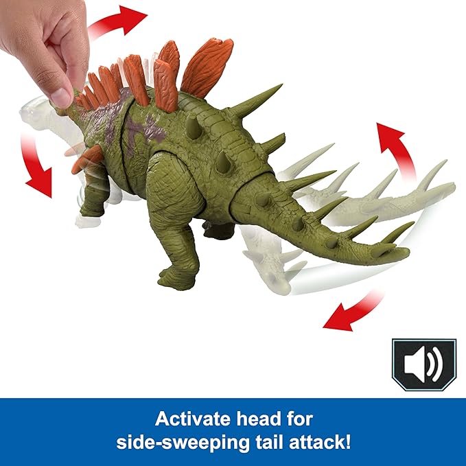 Mattel Jurassic World Dinosaur Toys with Roar Sound & Attack Action, Wild Roar Posable Figure, Physical & Connected Digital Play