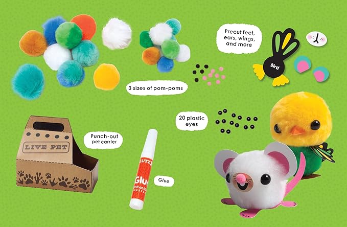 KLUTZ My Pom-Pom Pet Shop Craft Kit , Green Medium