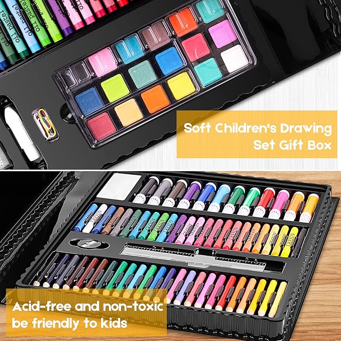 iBayam Art Kit, 251-Pack Art Supplies Drawing Kits, Arts and Crafts Gifts Box for Kids Teen Girls Boys, Art Set Case with Trifold Easel, Scratch Paper, Sketch Pad, Coloring Book, Crayons, Pencils