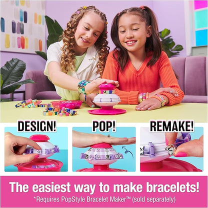 Cool Maker, PopStyle Expansion Pack, Bracelet Making Kit with over 50 Gem Beads, Makes 3, DIY Arts and Crafts Kids Toys for Girls