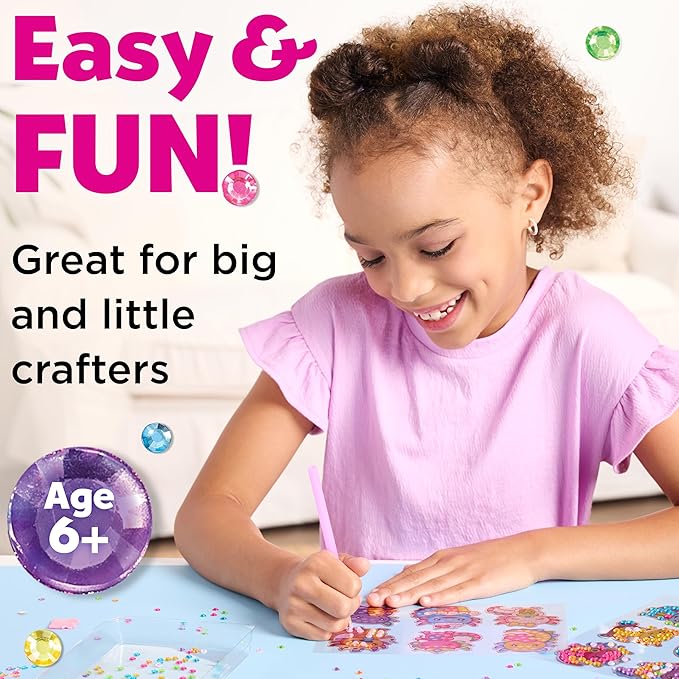 Creativity for Kids Big Gem Diamond Painting Kit: Axolotl Stickers & Suncatcher Kit - Diamond Painting Kits for Kids, Boys and Girls Art & Craft Kit Age 6-8+, Axolotl Toys and Christmas Gifts for Kids