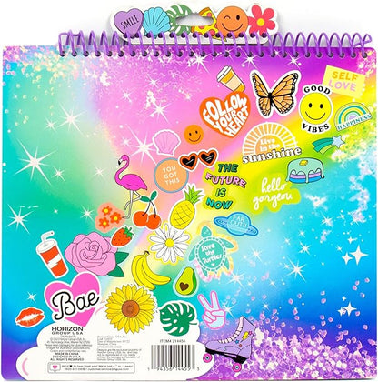 Just My Style Pop & Color Sketchbook, Creative Fidget Sketchbook and Pen Set, Great Weekend Activity, Includes Cute Puffy Stickers & Mindfulness Activity Book for Kids Ages 6, 7, 8, 9
