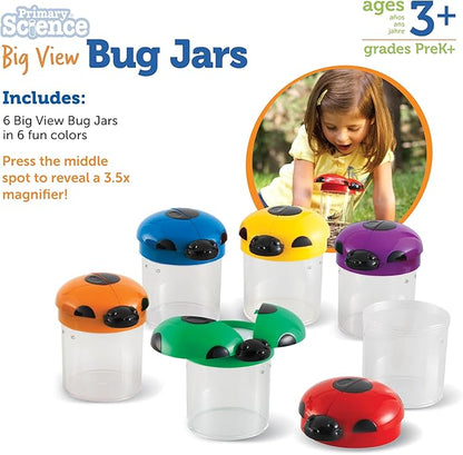 Learning Resources Big View Bug Jar, Outdoor Toys, Science Exploration, Set of 6