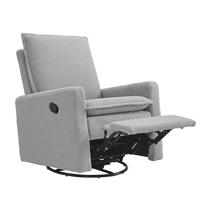 Oxford Baby Uptown Upholstered Swivel Glider and Recliner Nursery Chair,Boucle, Koala Gray