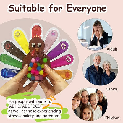 Color Sorting Toys, Squeeze Sensory Fidget Toys for Toddlers, Fine Motor Skills Sensory Toy, Montessori Learning Toys for Preschool Learning, Sensory Activity Toy for Kids 3+ & Adults