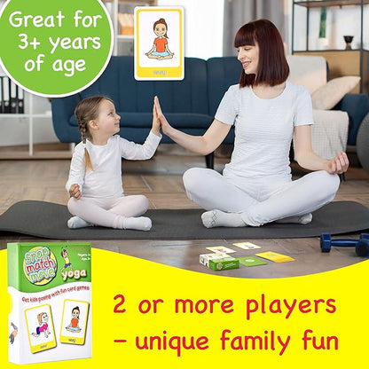 Yoga Cards for Kids - Calm Kids Exercise Equipment and Relaxing Exercise Cards, Play Yoga Pretzels Games of Mindful Memory Cards, Matching & Go Fish. Includes Game Instructions