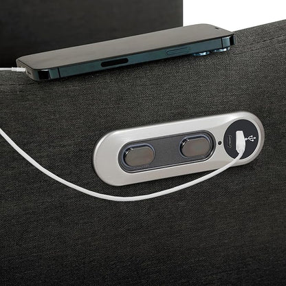 Delta Children Mercer Electronic Power Recliner and Swivel Glider with USB and Type-C Ports in LiveSmart Performance Fabric - Water Repellent & Stain Resistant, Dark Grey