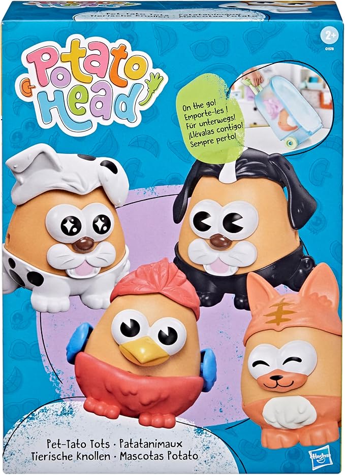 Potato Head Pet-Tato Tots, Pet-Themed Set with 31 Parts and Pieces Plus Rolling Carry Case, Easter Gift for Kids, Toddler and Preschool Toys for Girls and Boys 2 and Up (Amazon Exclusive)