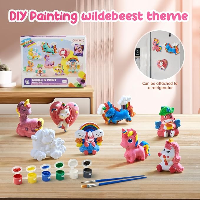 stochastic box Kids Crafts Set, Ceramic Painting Kit,Paint Your Own DIY Ceramic Figurines,Painting Kit DIY Toys Kids