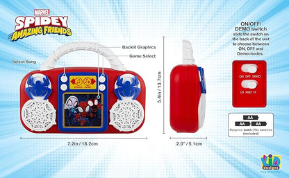 eKids Spidey and His Amazing Friends Toy Music Player, Toddler Toy with Built-in Music and Lights (Spidey)