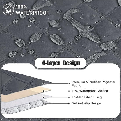 Waterproof Recliner Couch Cover,Non-Slip Recliner Cover with Elastic Straps,Leakproof Furniture Protector for Kids,Dog and Cat (2 Cushion Loveseat, Dark Gray)