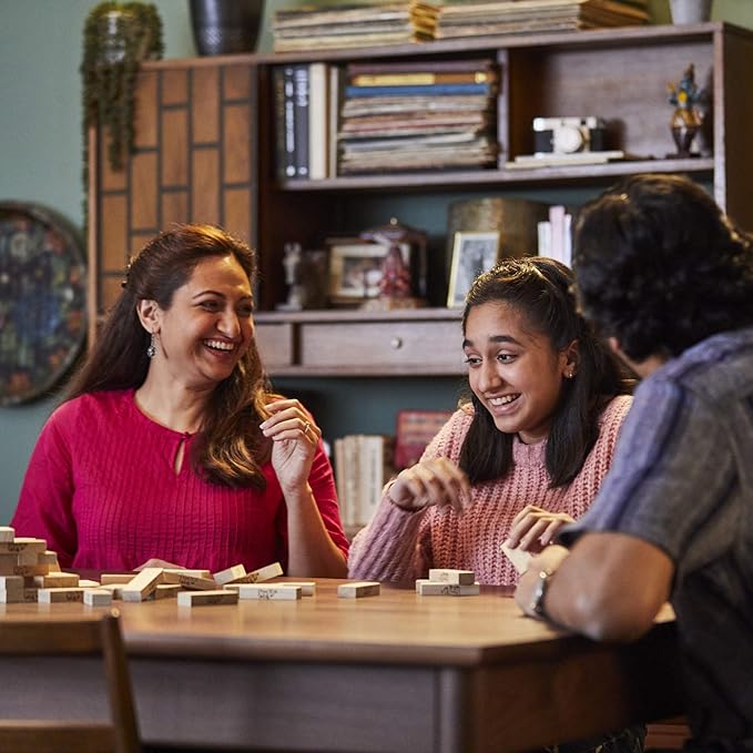 Hasbro Gaming Jenga Wooden Blocks Stacking Tumbling Tower Game | Party Games for Kids & Families | Easter Basket Stuffers | Ages 6+ (Amazon Exclusive)