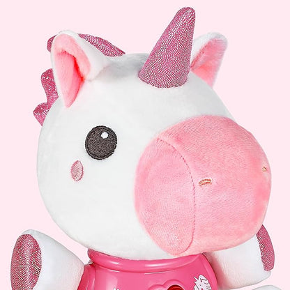 iPlay, iLearn Baby Unicorn Musical Toys, Newborn Girls Gift, Soft Plush Stuffed Animal, Infant Light Music Time, 1st Valentine's Easter Basket Stuffer 0 1 2 3 6 9 12 18 Month Age 1-3 Toddlers Boys