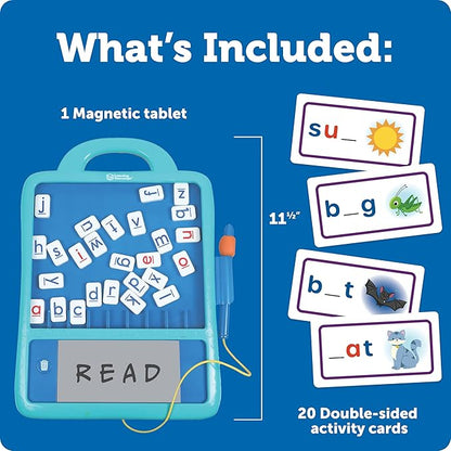 Learning Resources Skill Builders Magnetic Word Builder, Learn to Read, Phonetic Alphabet, Puzzle Board, ABC Kids Games, Sensory Board For Kids, Fine Motor Skills, Birthday Gift