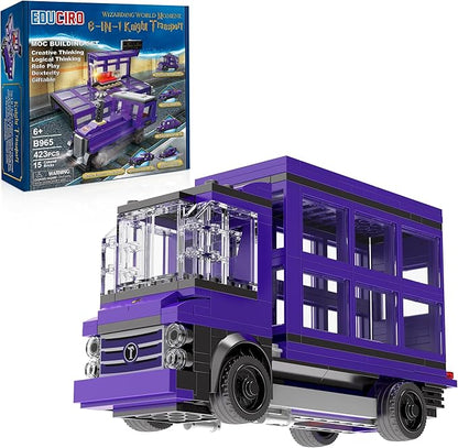 Educiro Harry World 6 in 1 Car Toys Building Set Gifts for Kids, Girls, and Boys Ages 6-12 (423pcs),Sports Car,Van Truck,Harry's Truck,Knight Lxury Car,Wagon,Magic Express