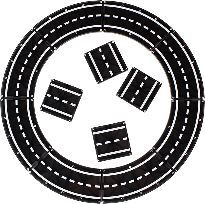 MAGNA-TILES XTRAS: Roads 12 Piece Magnetic Construction Set, The ORIGINAL Magnetic Building Brand