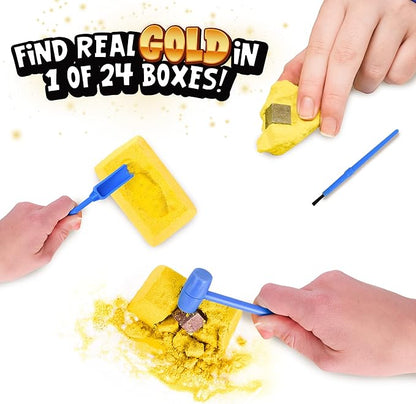 Sunny Days Entertainment Gold Dig Kit, Mystery Science Toy for Kids, Party Favor, Goodie Bags, Valentine's Day Gift for Girls and Boys, 5+