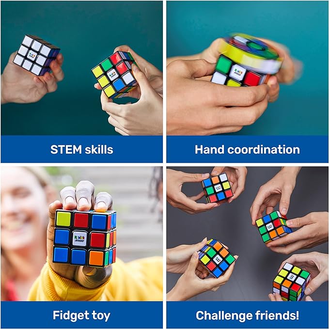 Rubik’s Cube, 3x3 Magnetic Speed Cube, Super Fast Problem-Solving Challenging Puzzle Fidget Toy Travel Game Brain Teaser for Adults & Kids Ages 8+