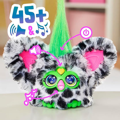 Furby Furblets Moo-Boo Mini Friend, Electronic Plush Toys for Girls & Boys, Cow, Black & White, Speaks Furbish & Plays Music, Series 5, Back to School Gifts, Ages 6+