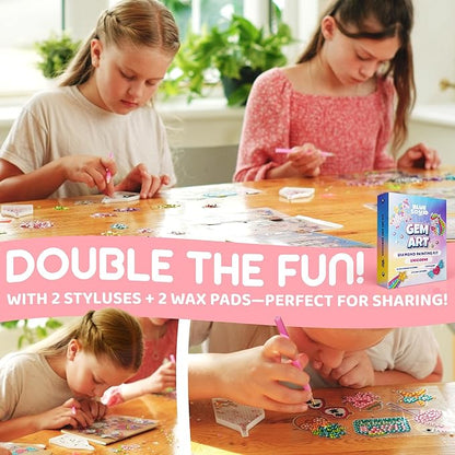 Blue Squid Diamond Art Kits for Kids – Fun & Easy DIY 5D Gem Art Gift Set for Keychains, Stickers, Sun Catchers - Diamond Painting Arts & Crafts Kit for Kids, Girls, Boys Ages 6 7 8 9 10 11 12