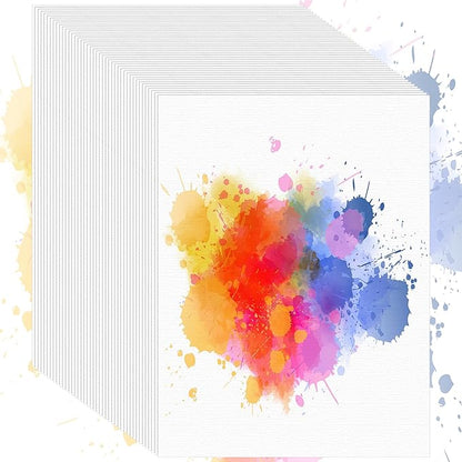 100 Sheets Cotton Watercolor Paper Bulk, 8.5" x 11" 140 lb/300 GSM Cold Press Water Color Paper White Paint Paper Suitable for Kids Adult Watercolor Drawing