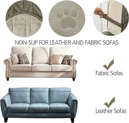 Ameritex Couch Sofa Slipcover 100% Waterproof Nonslip Quilted Furniture Protector Slipcover for Dogs, Children, Pets Sofa Slipcover Machine Washable (Green, 68")