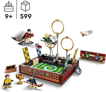 LEGO Harry Potter Quidditch Trunk Playset for 1 or 2 Players with Customizable Minifigures of Draco Malfoy, Cedric Diggory, Cho Chang and Golden Snitch, Travel Toy for Boys and Girls 76416