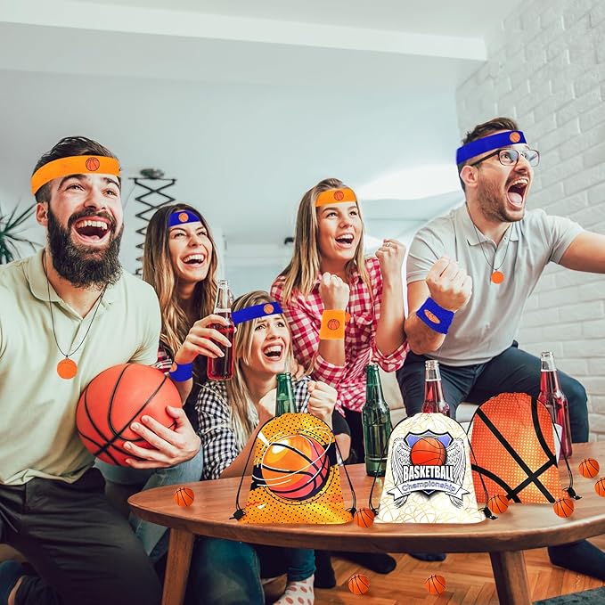 Basketball Party Favors Basketball Wristband Basketball Charm Bracelets Basketball Theme Drawstring Bags Gift Bags For Birthday Party Basketball Party Sports Team Gifts Supplies